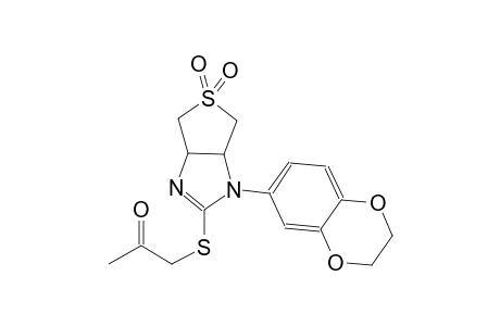 1-{[1-(2,3-dihydro-1,4-benzodioxin-6-yl)-5,5-dioxido-3a,4,6,6a-tetrahydro-1H-thieno[3,4-d]imidazol-2-yl]sulfanyl}acetone