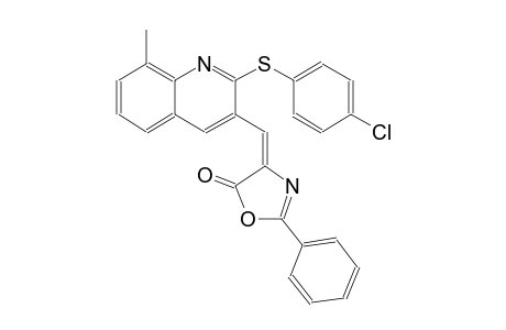 5(4H)-oxazolone, 4-[[2-[(4-chlorophenyl)thio]-8-methyl-3-quinolinyl]methylene]-2-phenyl-, (4E)-