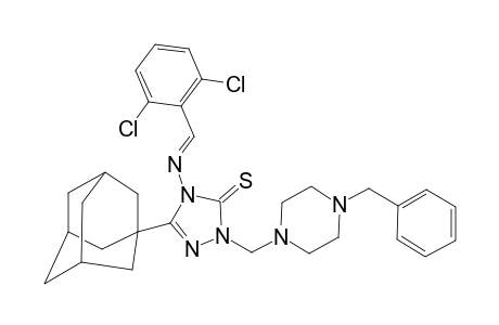 5-(1-ADAMANTYL)-4-(2,6-DICHLOROBENZYLIDENEAMINO)-2-(4-BENZYL-1-PIPERAZINYLMETHYL)-1,2,4-TRIAZOLINE-3-THIONE