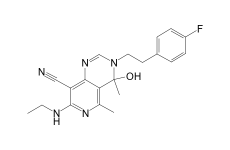 3-(4-fluorophenethyl)-4,5-dimethyl-4-hydroxy-7-ethylamino-3,4-dihydropyrido[4,3-d]pyrimidine-8-nitrile