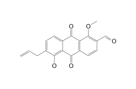 2-FORMYL-5-HYDROXY-1-METHOXY-6-(PROP-2'-ENYL)-ANTHRAQUINONE