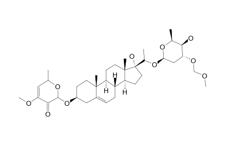 DELTA(5)-PREGNENE-3-BETA,17-ALPHA,20(S)-TRIOL-3-O-(4',6'-DIDEOXY-3'-O-METHYL-DELTA(3')-D-2'-HEXOSULOSIDE)-20-O-(3''-O-METHOXYMETHYL-BETA-D-CANAROPYRANOSIDE)