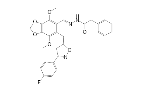 benzeneacetic acid, 2-[(E)-[6-[[3-(4-fluorophenyl)-4,5-dihydro-5-isoxazolyl]methyl]-4,7-dimethoxy-1,3-benzodioxol-5-yl]methylidene]hydrazide