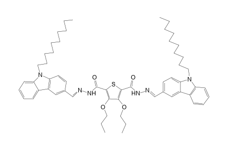 3,4-Dipropyloxy-N2,N5-bis[(N-decyl-9H-carbazole-3-yl)-methylene]thiophene-2,5-dicarbohydrazide