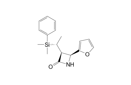 2-Azetidinone, 3-[1-(dimethylphenylsilyl)ethyl]-4-(2-furanyl)-, [3.alpha.(S*),4.alpha.]-