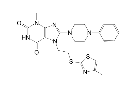 3-methyl-7-{2-[(4-methyl-1,3-thiazol-2-yl)sulfanyl]ethyl}-8-(4-phenyl-1-piperazinyl)-3,7-dihydro-1H-purine-2,6-dione