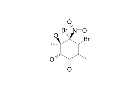 4,R-5-DIBROMO-TRANS-6-HYDROXY-3,6-DIMETHYL-5-NITRO-CYCLOHEX-3-ENE-1,2-DIONE
