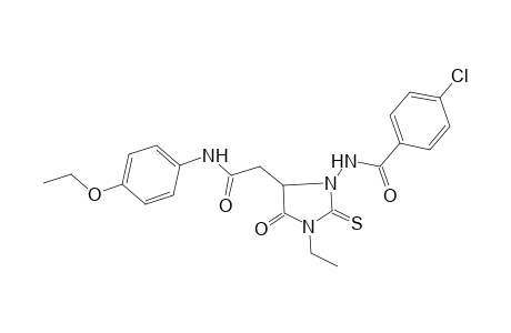 4-Chloranyl-N-[5-[2-[(4-ethoxyphenyl)amino]-2-oxidanylidene-ethyl]-3-ethyl-4-oxidanylidene-2-sulfanylidene-imidazolidin-1-yl]benzamide