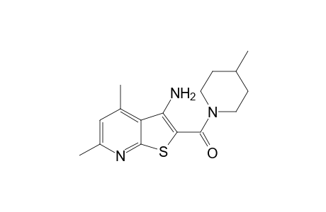 (3-amino-4,6-dimethyl-2-thieno[2,3-b]pyridinyl)-(4-methyl-1-piperidinyl)methanone