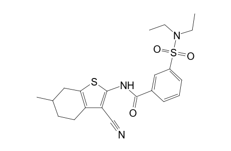 N-(3-cyano-6-methyl-4,5,6,7-tetrahydro-1-benzothiophen-2-yl)-3-(diethylsulfamoyl)benzamide