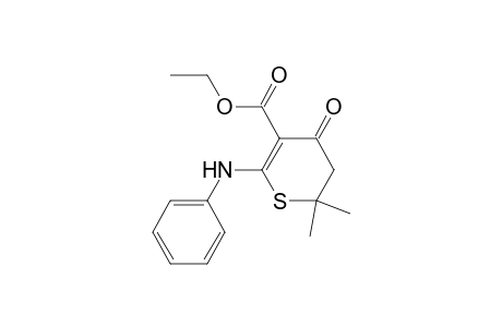 6-Anilino-2,2-dimethyl-4-oxo-3H-thiopyran-5-carboxylic acid ethyl ester