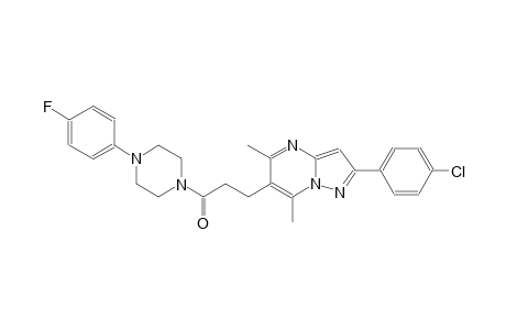 pyrazolo[1,5-a]pyrimidine, 2-(4-chlorophenyl)-6-[3-[4-(4-fluorophenyl)-1-piperazinyl]-3-oxopropyl]-5,7-dimethyl-