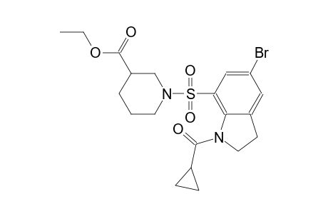 3-piperidinecarboxylic acid, 1-[[5-bromo-1-(cyclopropylcarbonyl)-2,3-dihydro-1H-indol-7-yl]sulfonyl]-, ethyl ester