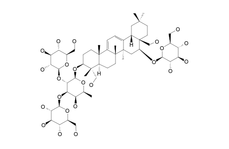 #10;PLEUROSAPONIN-J;3-O-BETA-D-GLUCOPYRANOSYL-(1->2)-BETA-D-GLUCOPYRANOSYL-(1->3)-BETA-D-FUCOPYRANOSYL-16-O-BETA-D-GLUCOPYRANOSYL-3-BETA,16-BETA,23,28-TETRAHYD