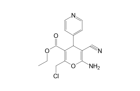 4H-Pyran-3-carboxylic acid, 6-amino-2-(chloromethyl)-5-cyano-4-(4-pyridinyl)-, ethyl ester