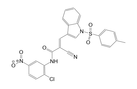(2E)-N-(2-chloro-5-nitrophenyl)-2-cyano-3-{1-[(4-methylphenyl)sulfonyl]-1H-indol-3-yl}-2-propenamide