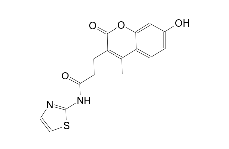 2H-1-benzopyran-3-propanamide, 7-hydroxy-4-methyl-2-oxo-N-(2-thiazolyl)-