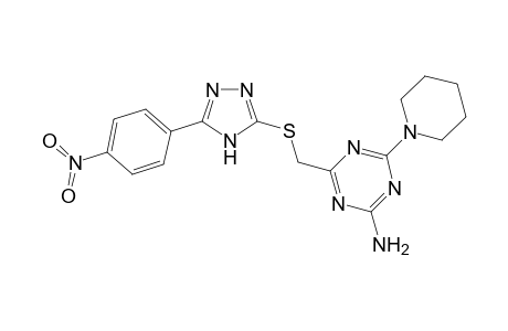 1,3,5-Triazin-2-amine, 4-[[[5-(4-nitrophenyl)-4H-1,2,4-triazol-3-yl]thio]methyl]-6-(1-piperidinyl)-