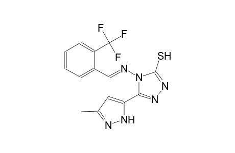 5-(3-methyl-1H-pyrazol-5-yl)-4-({(E)-[2-(trifluoromethyl)phenyl]methylidene}amino)-4H-1,2,4-triazole-3-thiol