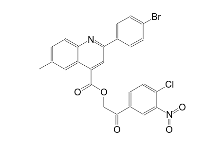 4-quinolinecarboxylic acid, 2-(4-bromophenyl)-6-methyl-, 2-(4-chloro-3-nitrophenyl)-2-oxoethyl ester