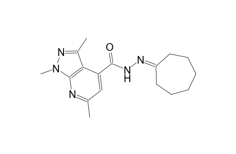 N'-cycloheptylidene-1,3,6-trimethyl-1H-pyrazolo[3,4-b]pyridine-4-carbohydrazide