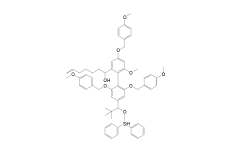 1-[4'-(tert-Butyldiphenylsiloxymethyl)-6-methoxy-4,2',6'-tris-(4-methoxybenzyloxy)biphenyl-2-yl]hept-6-en-1-ol