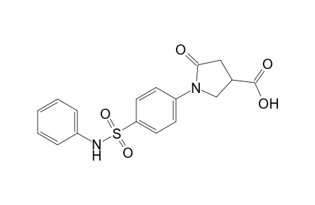1-[p-(phenylsulfamoyl)phenyl]-5-oxo-3-pyrrolidinecarboxylic acid