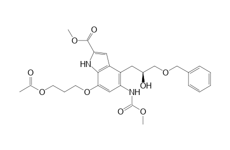 7-(3-acetoxypropoxy)-4-[(2S)-3-benzoxy-2-hydroxy-propyl]-5-(carbomethoxyamino)-1H-indole-2-carboxylic acid methyl ester