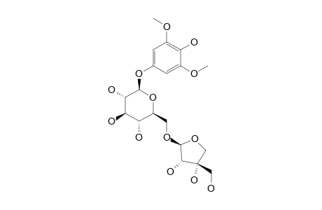 CANTHOSIDE-B;3,5-DIMETHOXY-4-HYDROXYPHENOL-1-O-BETA-D-APIOFURANOSYL-(1->6)-O-BETA-D-GLUCOPYRANOSIDE