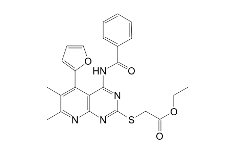 Ethyl-2-((benzamido)-5-(furan-2-yl)-6,7-dimethylpyrido[2,3-d]pyrimidin-2-yl)sulfanylacetate
