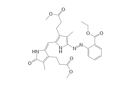 1H-Pyrrole-3-propanoic acid, 2-[[5-[[2-(ethoxycarbonyl)phenyl]azo]-3-(3-methoxy-3-oxopropyl)-4-methyl-1H-pyrrol-2-yl]methylene]-2,5-dihydro-4-methyl-5-oxo-, methyl ester