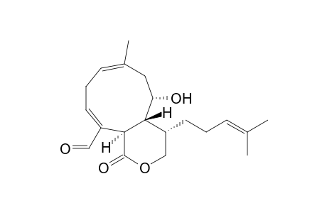 Cyclonona[c]pyran-11-carboxaldehyde, 1,3,4,4a,5,6,9,11a-octahydro-5-hydroxy-7-methyl-4-(4-methyl-3-pentenyl)-1-oxo-, [4S-(4R*,4aS*,5R*,7E,10E,11aS*)]-