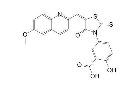 benzoic acid, 2-hydroxy-5-[(5E)-5-[(6-methoxy-2-quinolinyl)methylene]-4-oxo-2-thioxothiazolidinyl]-
