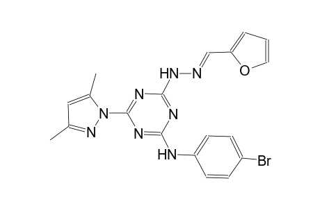 2-furaldehyde [4-(4-bromoanilino)-6-(3,5-dimethyl-1H-pyrazol-1-yl)-1,3,5-triazin-2-yl]hydrazone