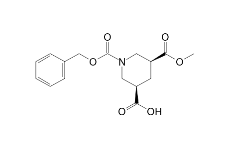 Hydrogen Methyl (3S,5R)-1-benzyloxycarbonylpiperidine-3,5-dicarboxylate