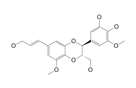 5-[(2S,3S)-6-[(E)-3-hydroxyprop-1-enyl]-8-methoxy-2-methylol-2,3-dihydro-1,4-benzodioxin-3-yl]-3-methoxy-pyrocatechol