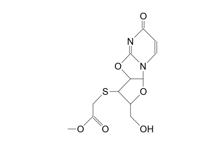 1-(3'-Deoxy-3'-S-(methoxycarbonylmethylene)-2,2'-O-anhydro-B-D-arabino-furanosyl)-uracil