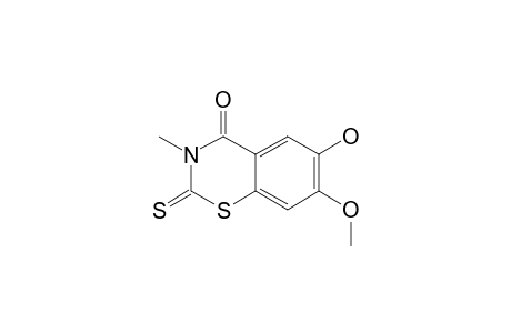 BRETSCHNEIDERAZINE_A;6-HYDROXY-7-METHOXY-3-METHYL-2-THIOXO-2-H-BENZO-[E]-[1.3]-THIAZIN-4-(3-H)-ONE