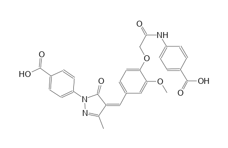 4-((4Z)-4-{4-[2-(4-carboxyanilino)-2-oxoethoxy]-3-methoxybenzylidene}-3-methyl-5-oxo-4,5-dihydro-1H-pyrazol-1-yl)benzoic acid