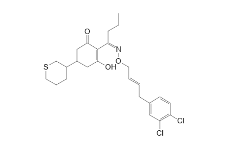 2-Cyclohexen-1-one, 2-[1-[[[4-(3,4-dichlorophenyl)-2-butenyl]oxy]imino]butyl]-3-hydroxy-5-(tetrahydro-2H-thiopyran-3-yl)-; 2H-Thiopyran, 2-cyclohexen-1-one derivative