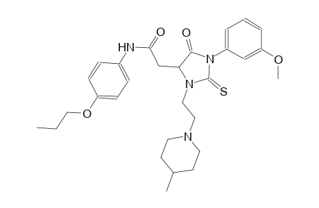 2-{1-(3-methoxyphenyl)-3-[2-(4-methyl-1-piperidinyl)ethyl]-5-oxo-2-thioxo-4-imidazolidinyl}-N-(4-propoxyphenyl)acetamide