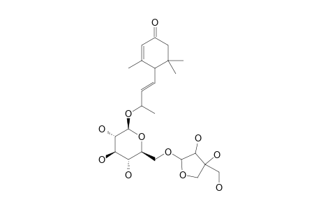 3-OXO-ALPHA-IONYL-9-O-BETA-D-APIOFURANOSYL-(1->6)-BETA-D-GLUCOPYRANOSIDE