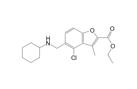 ethyl 4-chloro-5-[(cyclohexylamino)methyl]-3-methyl-1-benzofuran-2-carboxylate