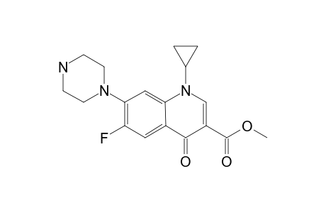 CIPROFLOXACIN_METHYLESTER;METHYL_1-CYCLOPROPYL-6-FLUORO-4-OXO-7-PIPERAZIN-1-YL-QUINOLINE-3-CARBOXYLATE
