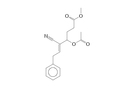 5-Heptenoic acid, 4-acetoxy-5-cyano-7-phenyl-, methyl ester