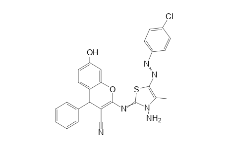 2-((3-Amino-5-((4-chlorophenyl)diazenyl)-4-methylthiazol-2(3H)-ylidene)amino)-7-hydroxy-4-phenyl-4H-chromene-3-carbonitrile