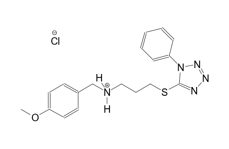 N-(4-methoxybenzyl)-3-[(1-phenyl-1H-tetraazol-5-yl)sulfanyl]-1-propanaminium chloride
