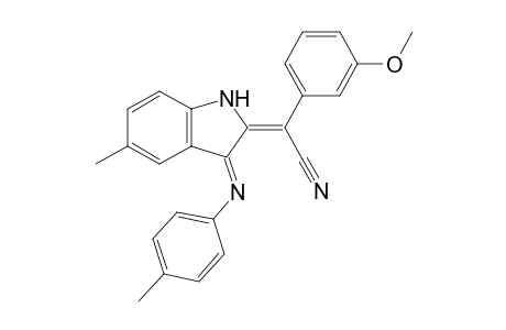 (E)-2-[1-Cyano-1-(3-methoxyphenyl)methylidene]-5-methyl-3-(4-tolyl)imino-2,3-dihydro-1H-indole