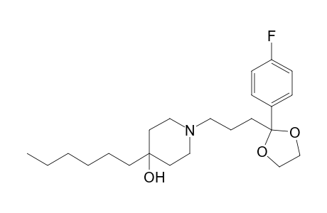 2-(4-Fluorophenyl)-2-[3-(4-hydroxy-4-hexyl-1-piperidyl)propyl]-1,3-dioxolane