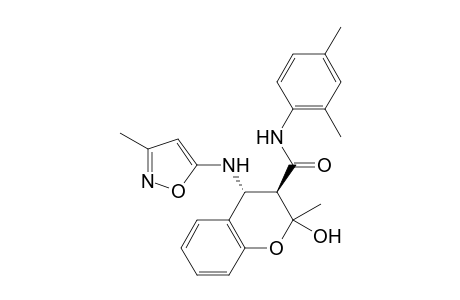 (3R,4R)-N-(2,4-Dimethylphenyl)-2-hydroxy-2-methyl-4-(3-methylisoxazol-5-ylamino)-3,4-dihydro-2H-chromene-3-carboxamide